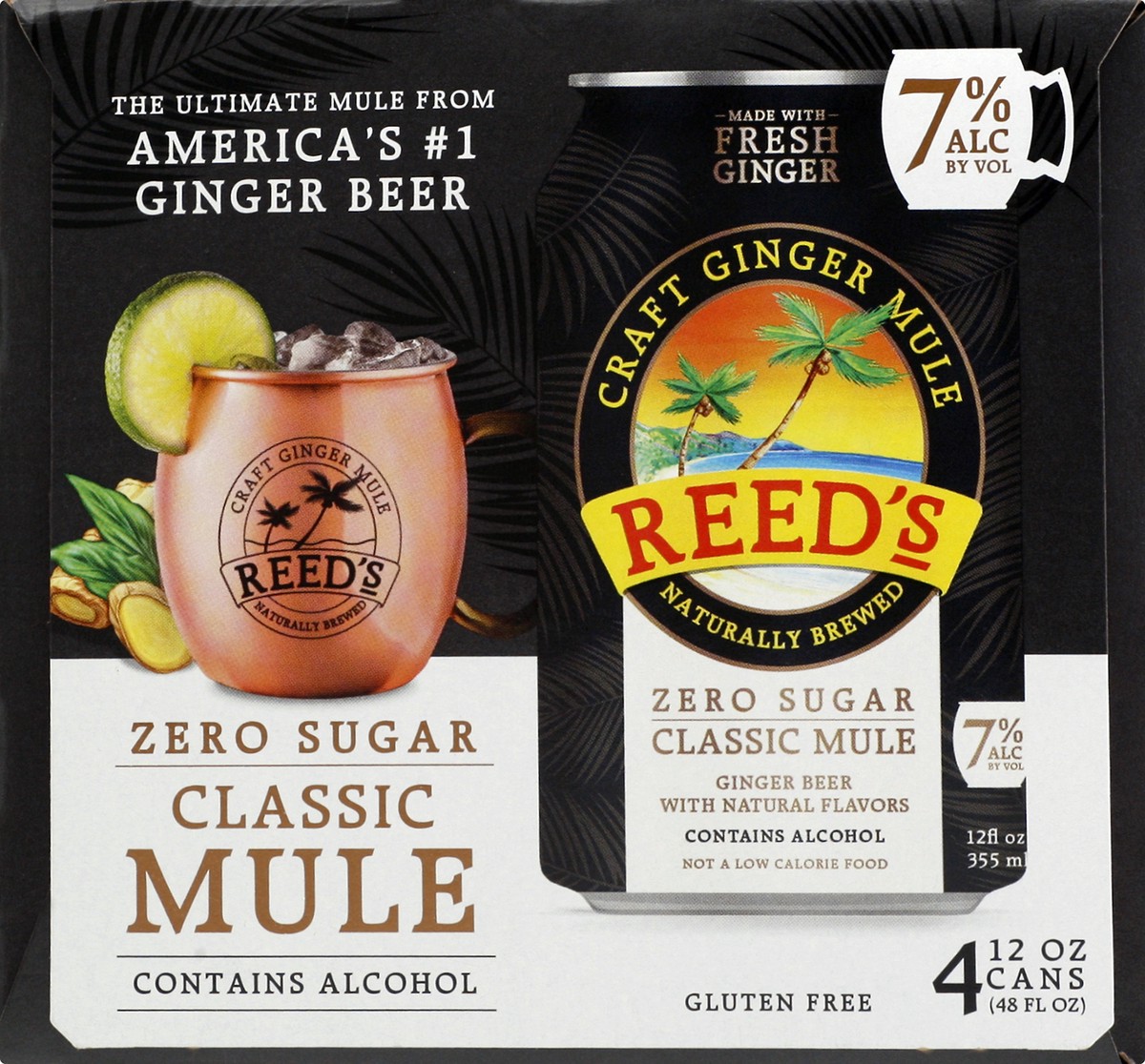 slide 11 of 12, Reed's Zero Sugar Classic Ginger Mules - 4 ct; 12 oz, 4 ct; 12 oz