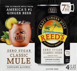 Reed's Zero Sugar Classic Ginger Mules - 4 ct; 12 oz