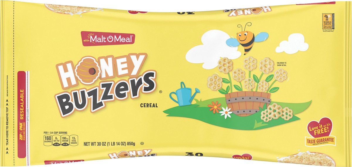 slide 4 of 7, Malt-O-Meal Honey Buzzers Cereal Super Size 30 oz, 30 oz