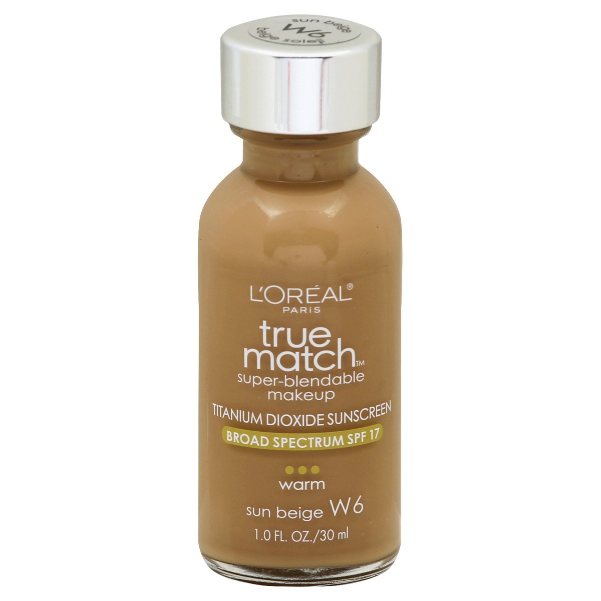 slide 7 of 7, L'Oréal L'Oreal Paris True Match Super-Blendable Foundation Makeup with SPF 17 - W6 Sun Beige - 1 fl oz, 1 oz