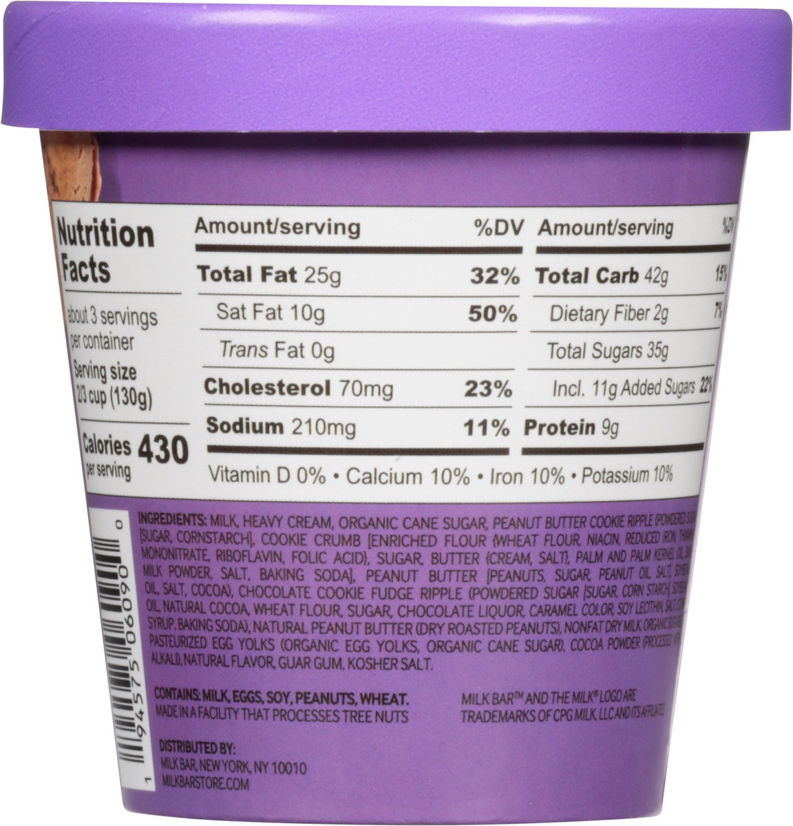 slide 5 of 9, Milk Bar Peanut Butter Chocolate Cookie Crush Ice Cream 14 fl oz, 14 fl oz