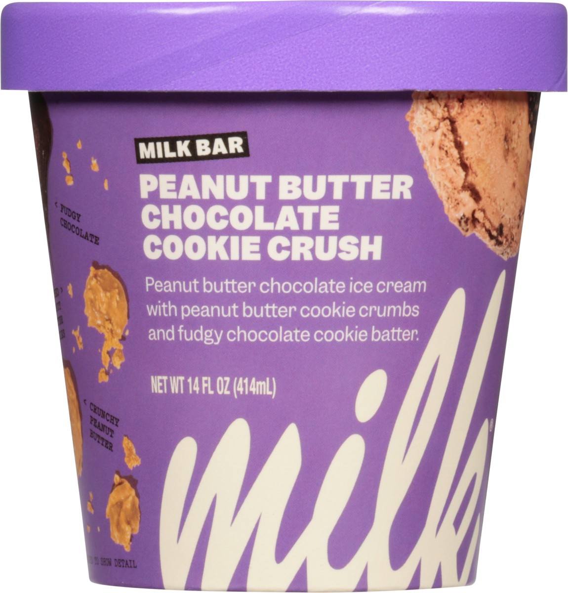 slide 6 of 9, Milk Bar Peanut Butter Chocolate Cookie Crush Ice Cream 14 fl oz, 14 fl oz