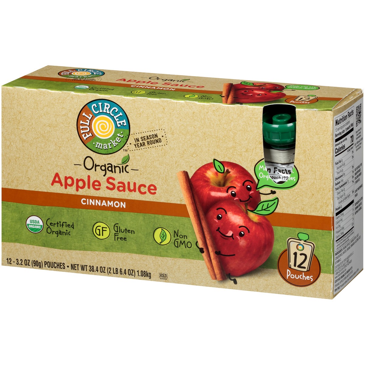 slide 9 of 13, Full Circle Market Cinnamon Apple Sauce - 38.4 oz, 38.4 oz