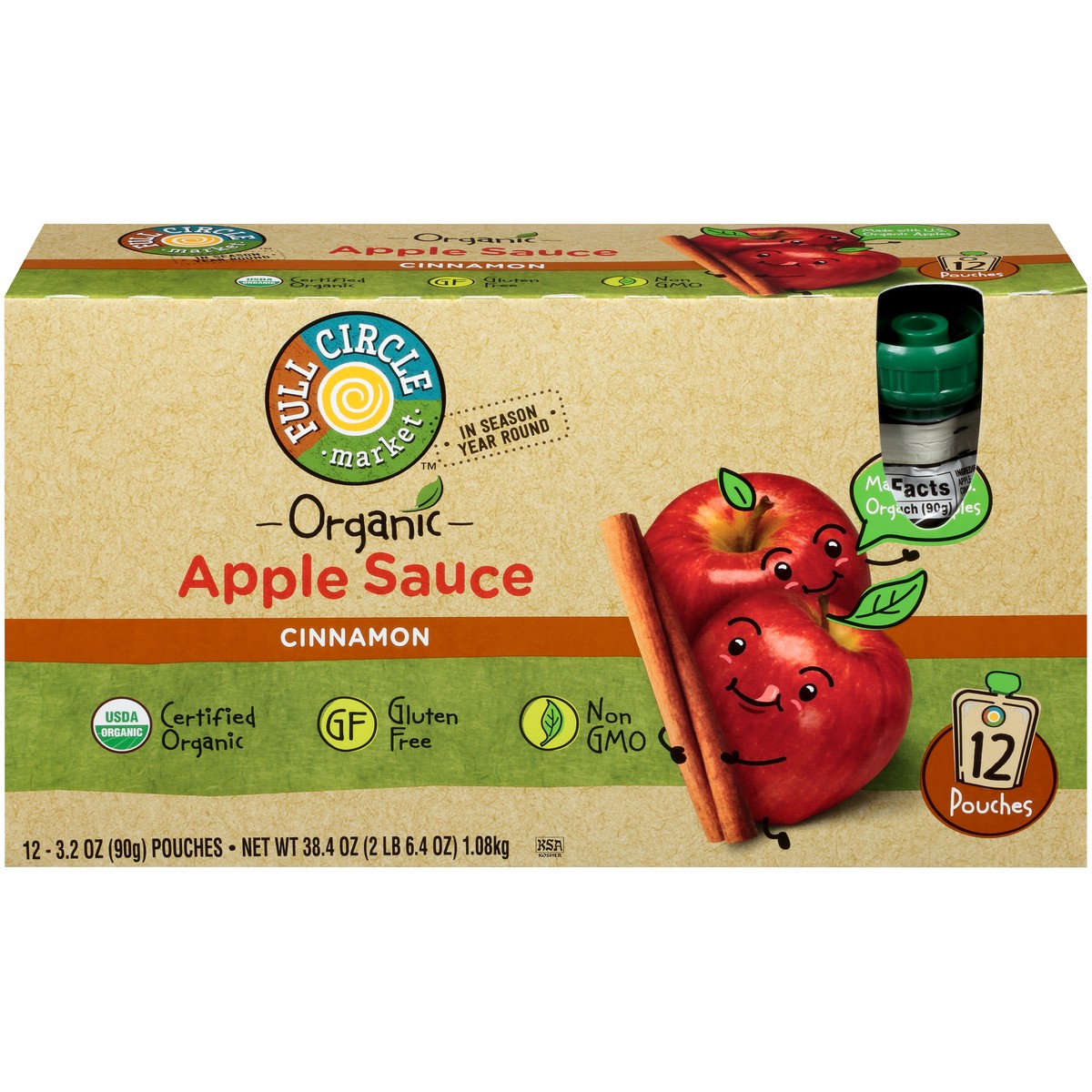 slide 1 of 13, Full Circle Market Cinnamon Apple Sauce - 38.4 oz, 38.4 oz
