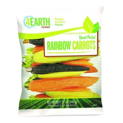 4 Earth Hand Peeled Rainbow Carrots