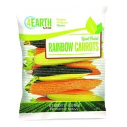 4 Earth Hand Peeled Rainbow Carrots