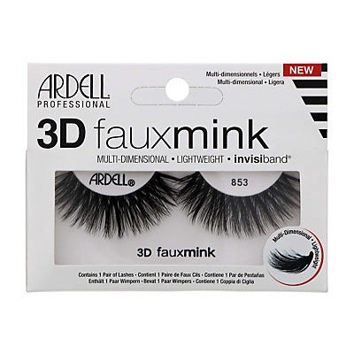 slide 1 of 1, Ardell 3D Faux Mink 853 Black Eyelashes, 1 ct