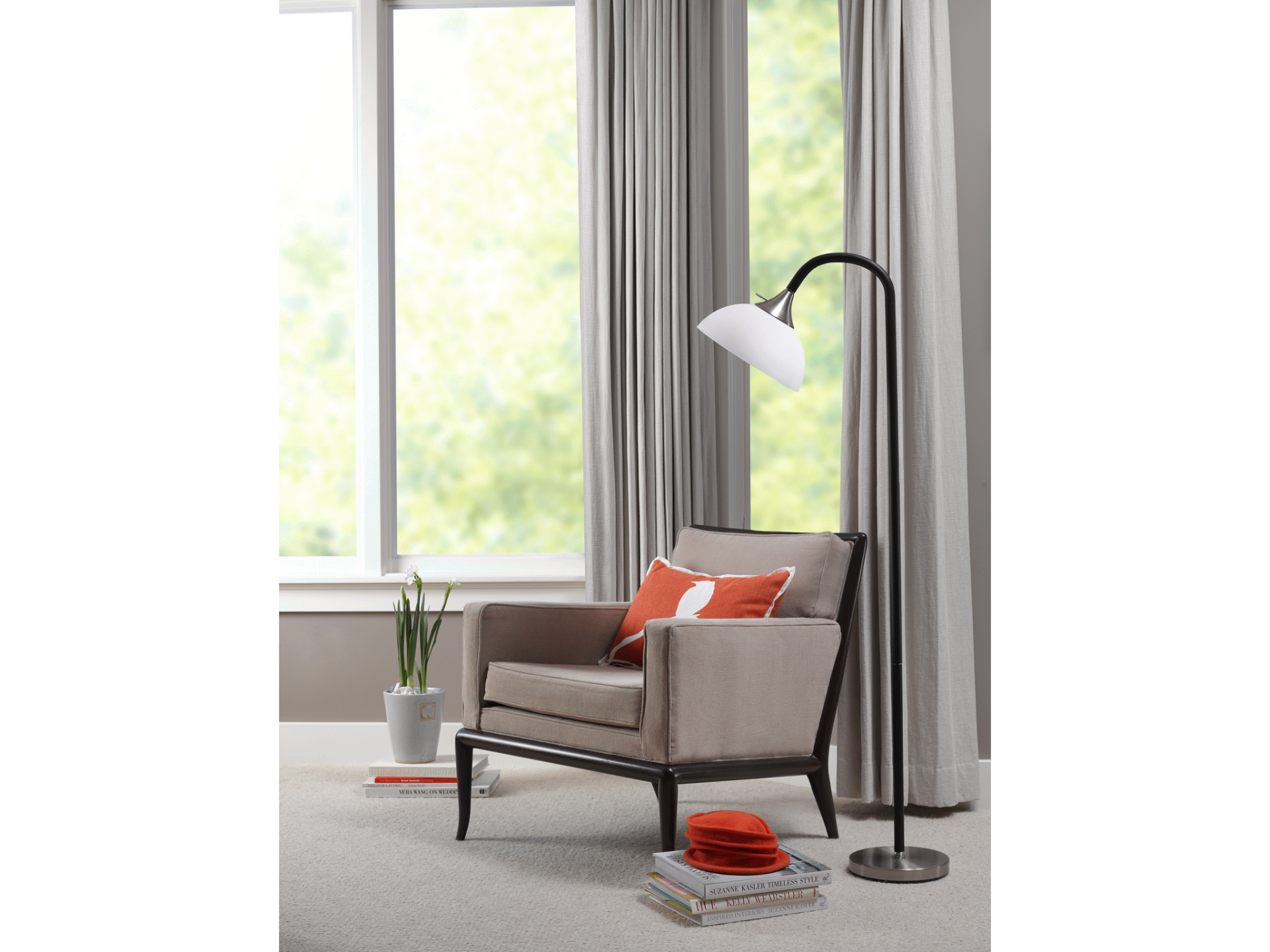 slide 1 of 1, Room & Retreat Adjustable Floor Lamp Blk 71", 71 in