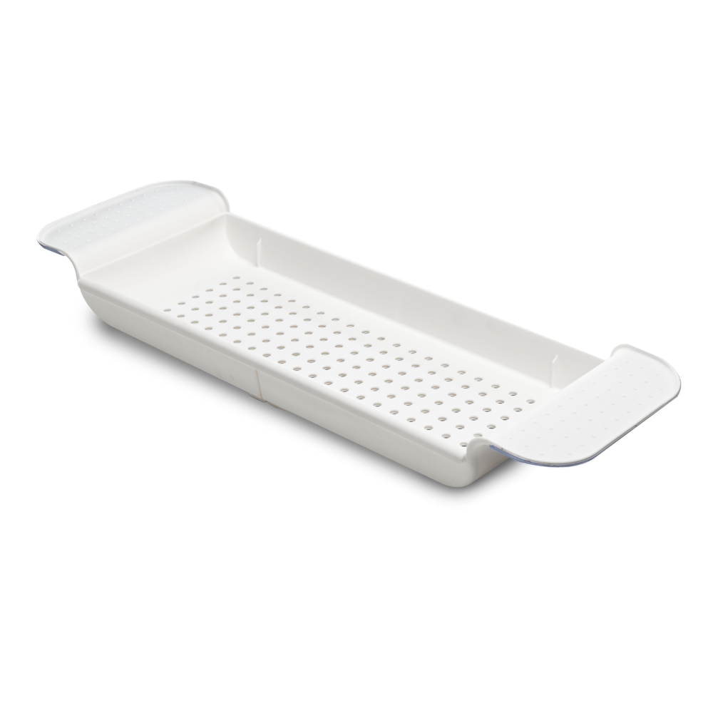 slide 2 of 2, Madesmart Expandable Bath Tray - White, 1 ct