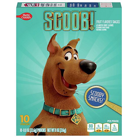 slide 1 of 1, Betty Crocker Fruit Flavored Snacks Assorted Fruit Flavors Scoobydoo! - 10-0.8 Oz, 8 oz