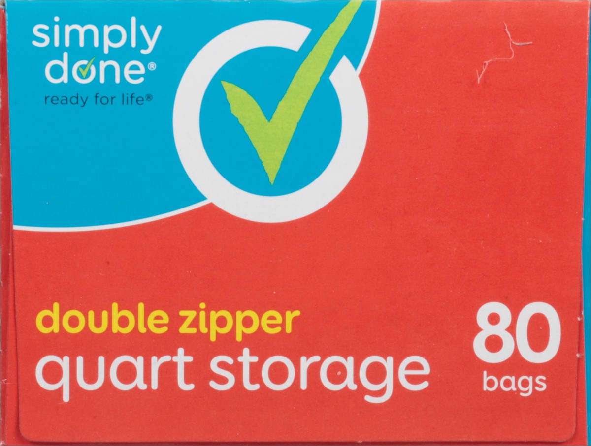 slide 8 of 9, Simply Done Big Pack Quart Size Double Zipper Storage Bags 80 ea, 80 ct