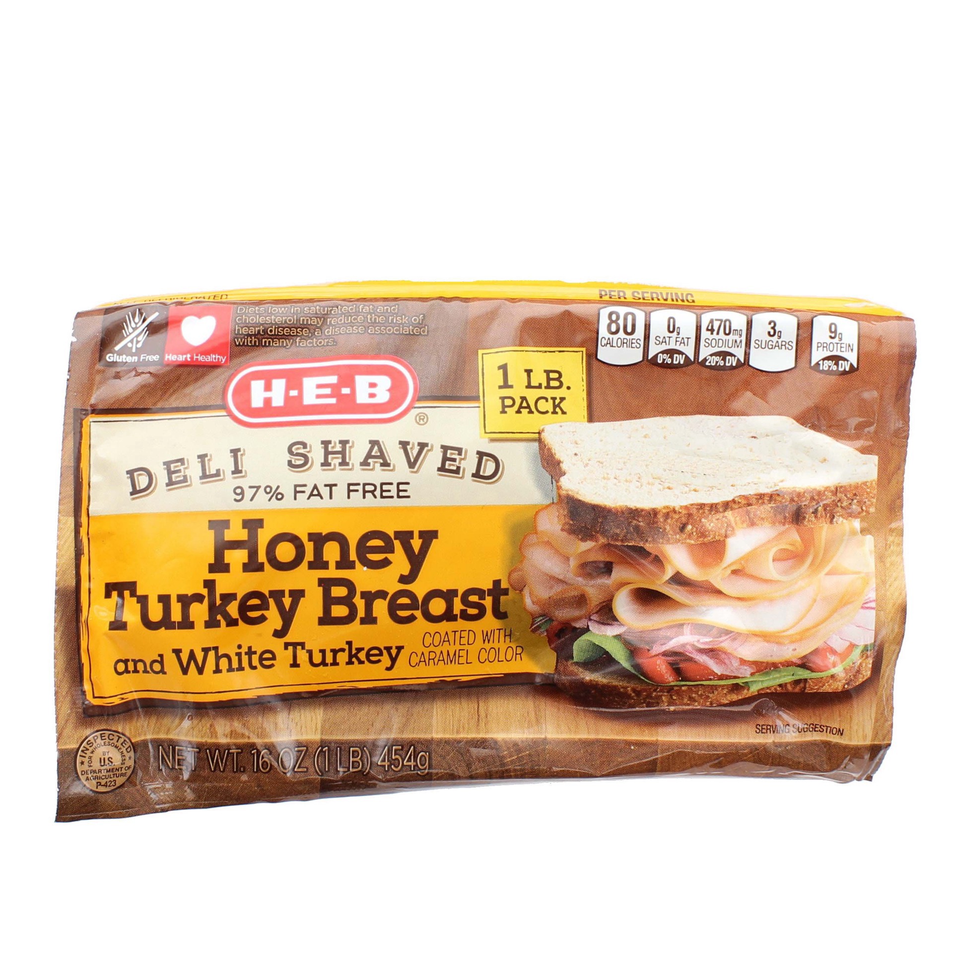 slide 1 of 1, H-E-B Honey Turkey Breast, 16 oz