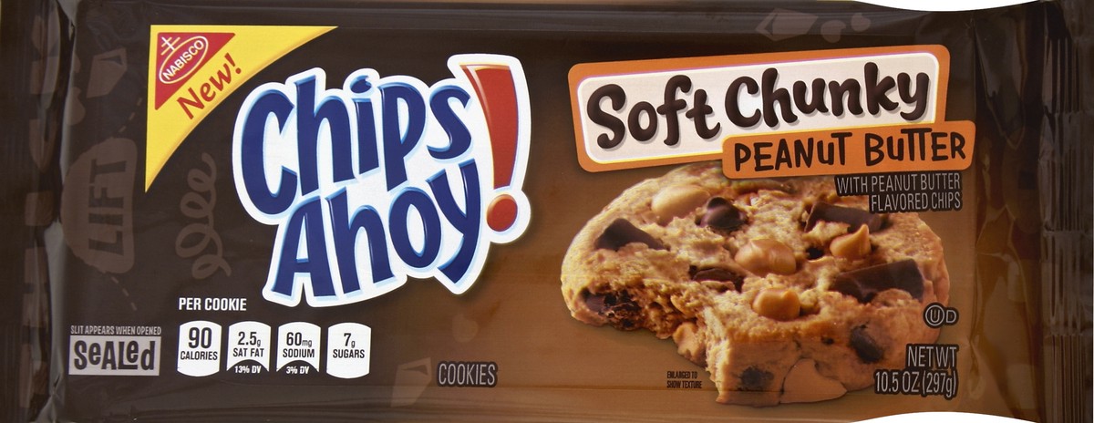 slide 2 of 6, CHIPS AHOY! Soft Baked Peanut Butter Chocolate Chip Cookies, 10.5oz package, 0.7 lb