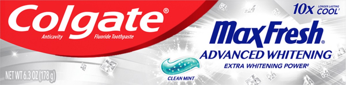 slide 3 of 7, Colgate MaxFresh Advanced Whitening Toothpaste, Clean Mint, 6.3 Oz., 6.3 oz