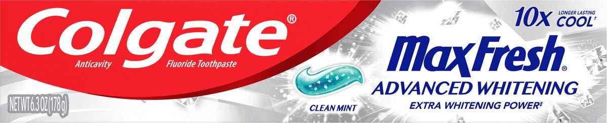 slide 4 of 7, Colgate MaxFresh Advanced Whitening Toothpaste, Clean Mint, 6.3 Oz., 6.3 oz