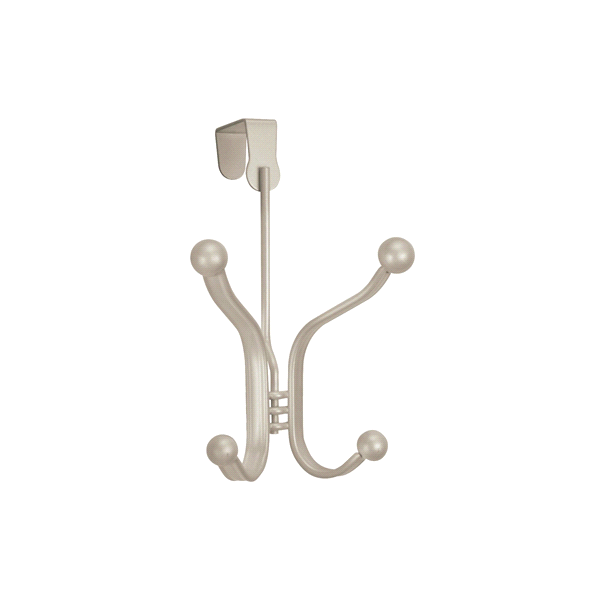 slide 1 of 1, InterDesign York Lyra Over The Door Quad Hook, Satin Nickel, 1 ct