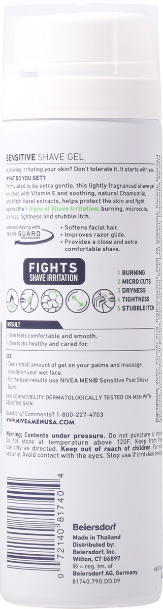 slide 5 of 11, Nivea Men Sensitive Shave Gel 7 oz, 7 oz