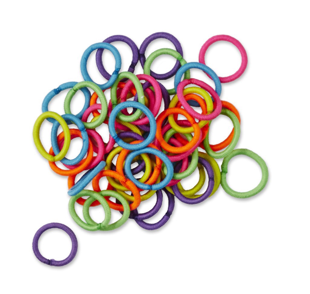 slide 2 of 3, scünci Girl Mini No Damage Elastics In Assorted Colors, 48 ct