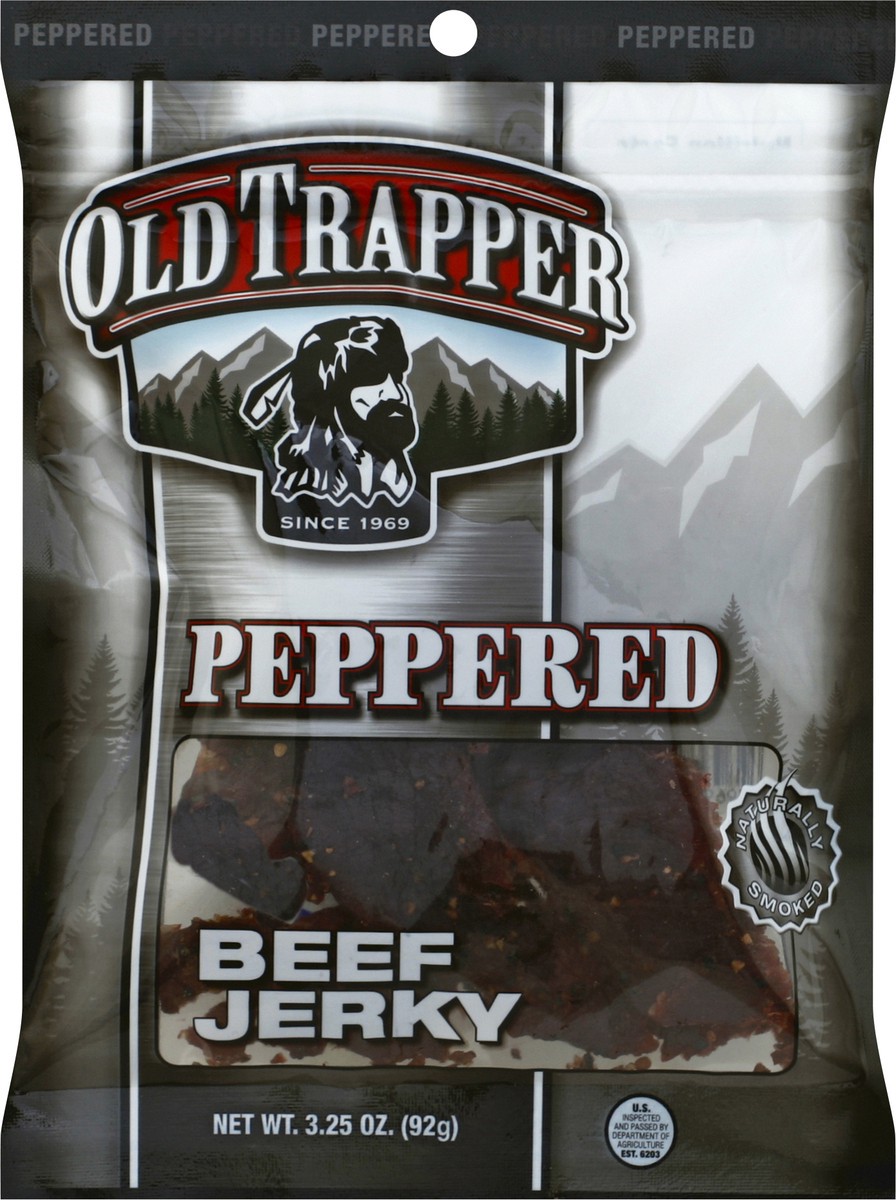 slide 3 of 3, Old Trapper Peppered Flavor Jerky, 3.25 oz