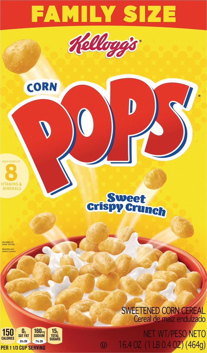 slide 7 of 7, Corn Pops Kellogg's Corn Pops Breakfast Cereal Original, Kids Cereal, 16.4 oz, 16.4 oz