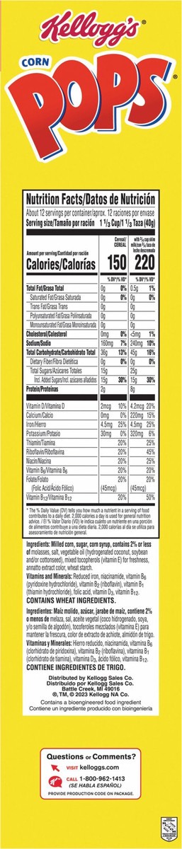 slide 3 of 7, Corn Pops Kellogg's Corn Pops Breakfast Cereal Original, Kids Cereal, 16.4 oz, 16.4 oz