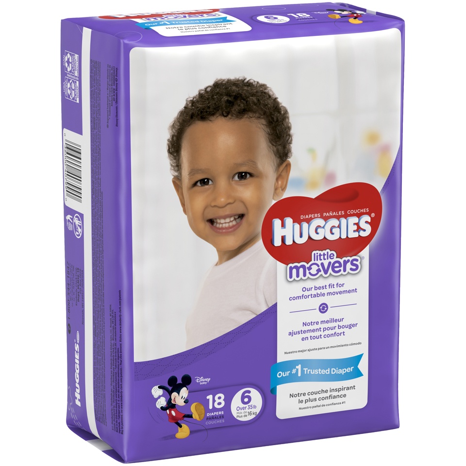 slide 2 of 3, Huggies Little Movers Jumbo Pack Diapers Size 6, 18 ct