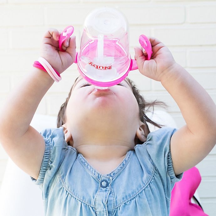 slide 2 of 2, Nuby Weighted Straw Trainer Cup - Pink, 8 oz