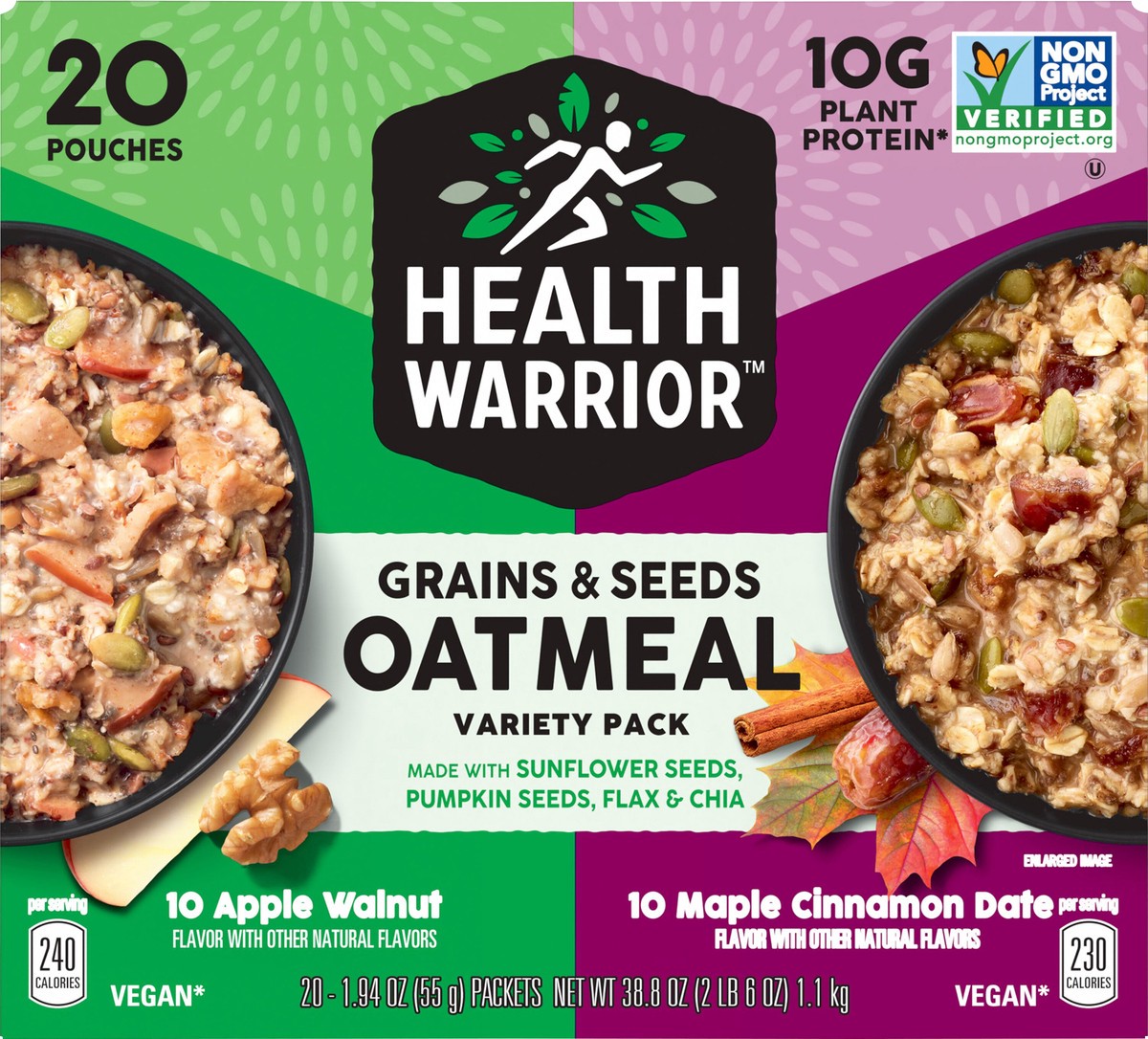 slide 4 of 6, Health Warrior Grains and Seeds Oatmeal Variety Pack 1.94 Oz 20 Count, 20 ct