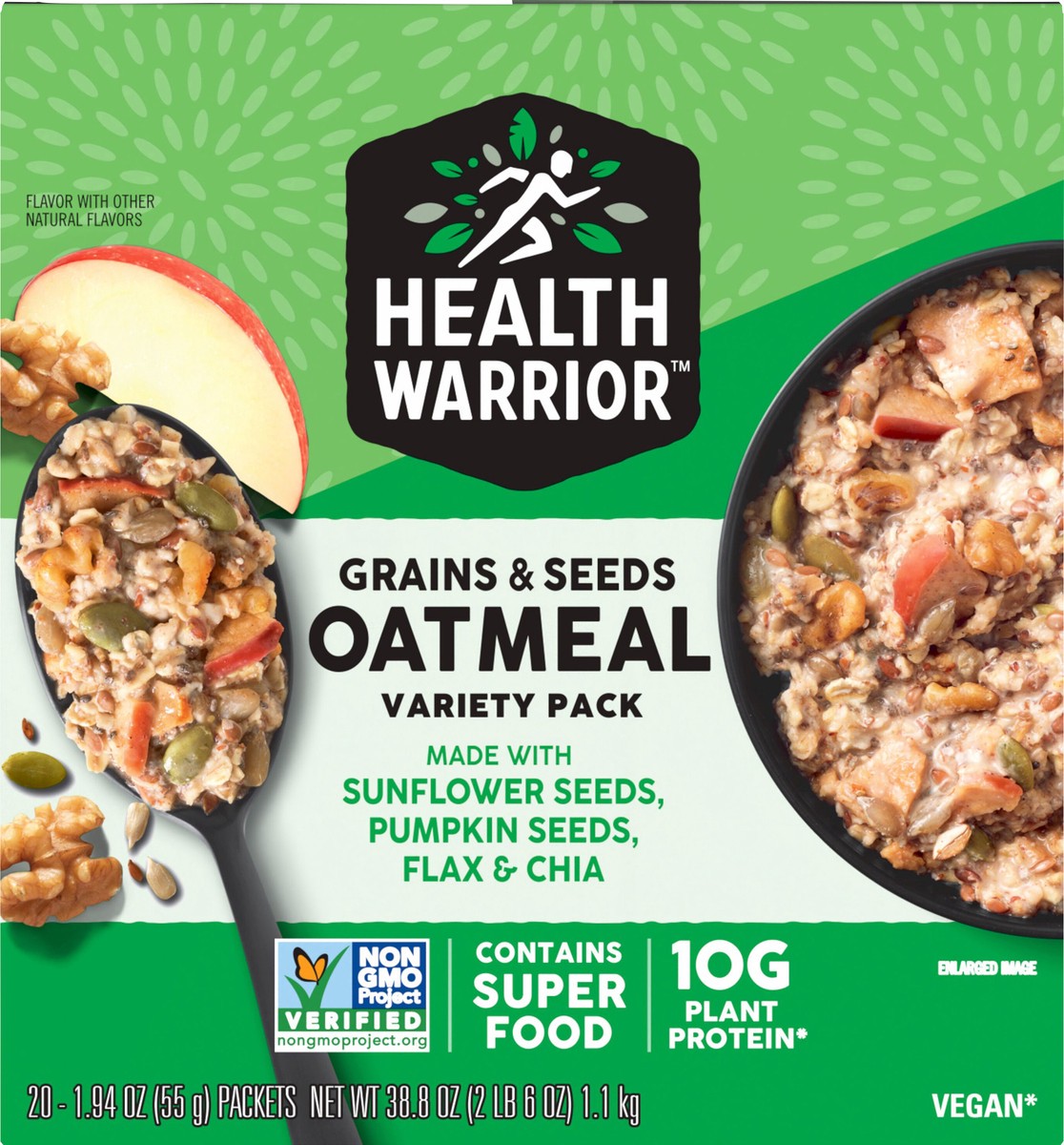 slide 5 of 6, Health Warrior Grains and Seeds Oatmeal Variety Pack 1.94 Oz 20 Count, 20 ct
