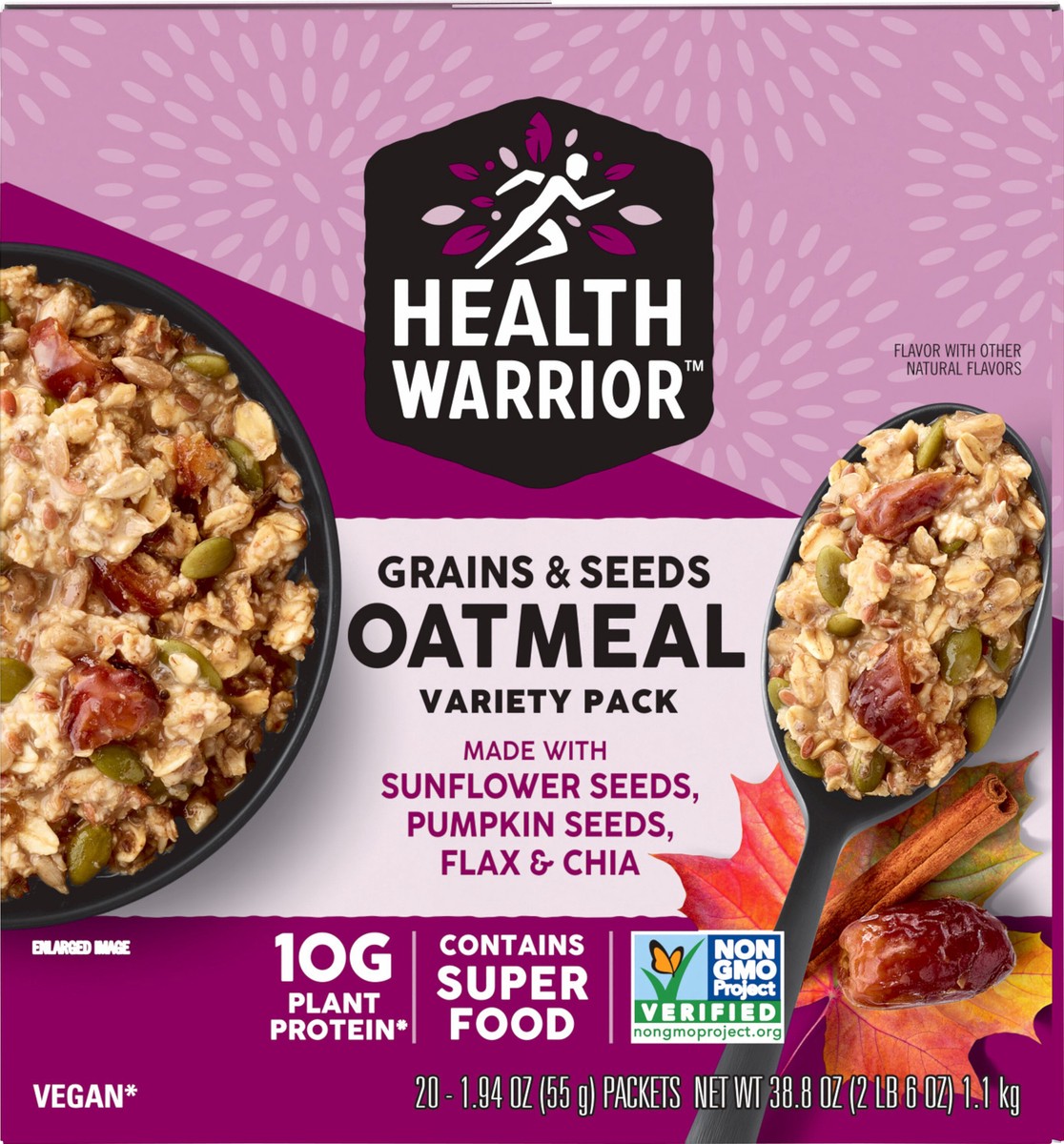 slide 6 of 6, Health Warrior Grains and Seeds Oatmeal Variety Pack 1.94 Oz 20 Count, 20 ct