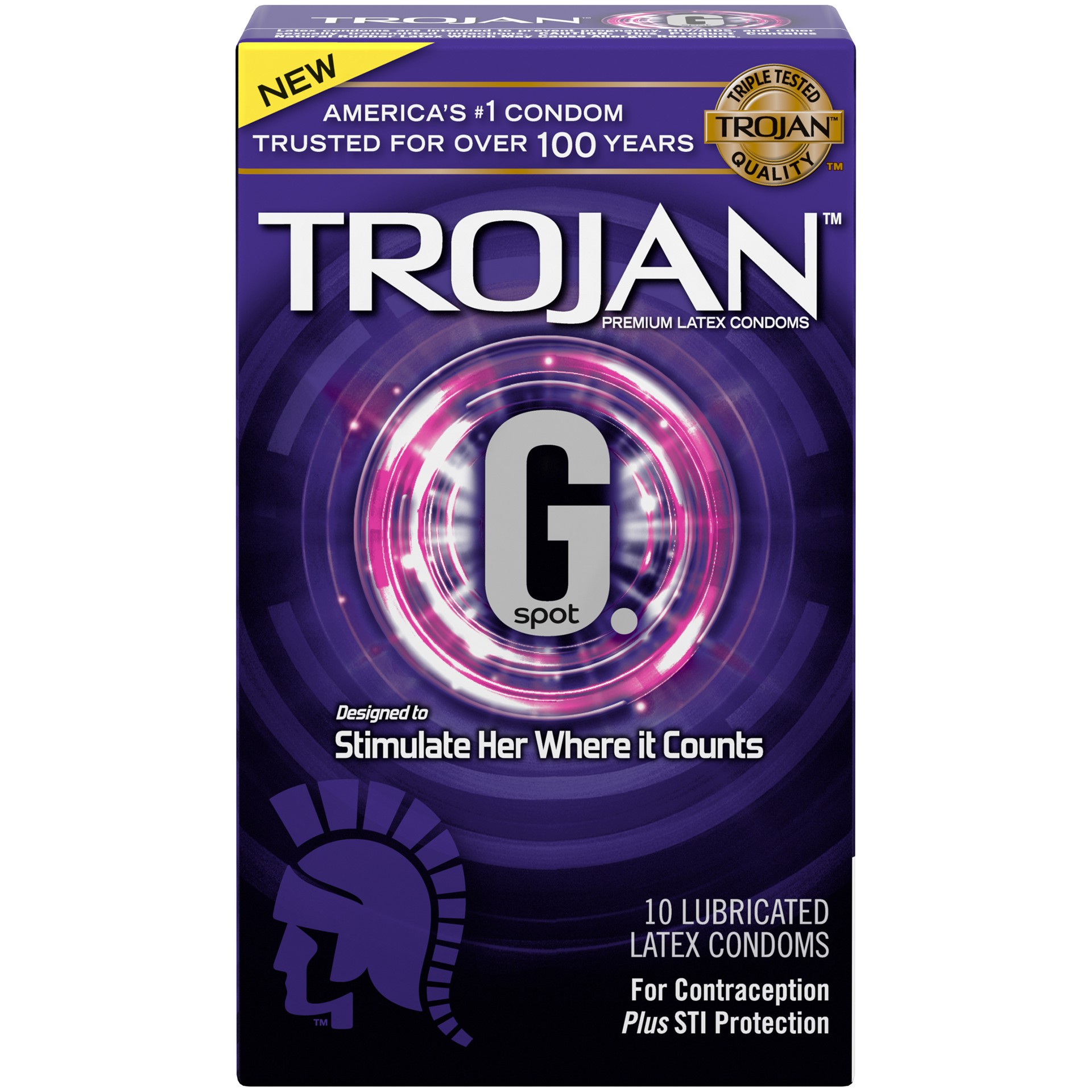 slide 1 of 5, Trojan Latex Condoms, Lubricated, 10 ct