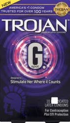 Trojan G Spot Lubricated Latex Condoms 10 ea