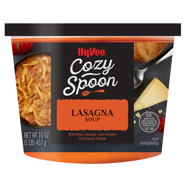 slide 1 of 1, Hy-Vee Cozy Spoon Lasagna Soup With Italian Sausage, 16 oz