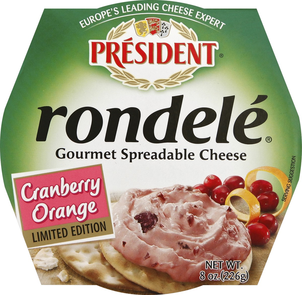 slide 2 of 4, Président Rondele Cranberry Orange Gourmet Spreadable Cheese, 8 oz