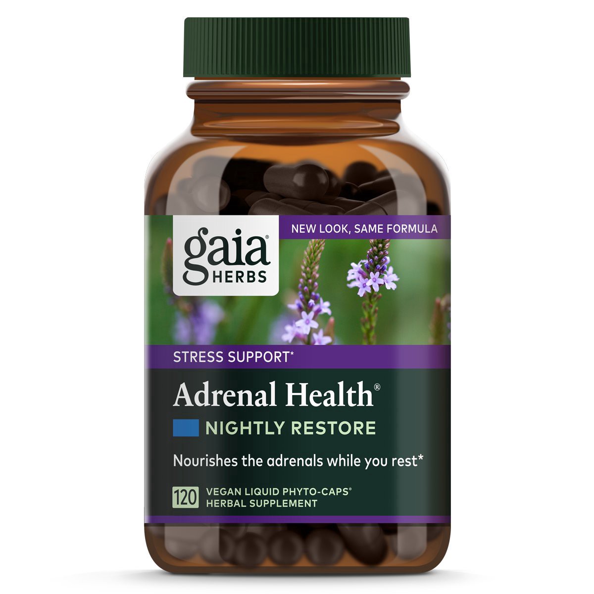 slide 1 of 1, Gaia Herbs Adrenal Health Night Restore, 120 ct