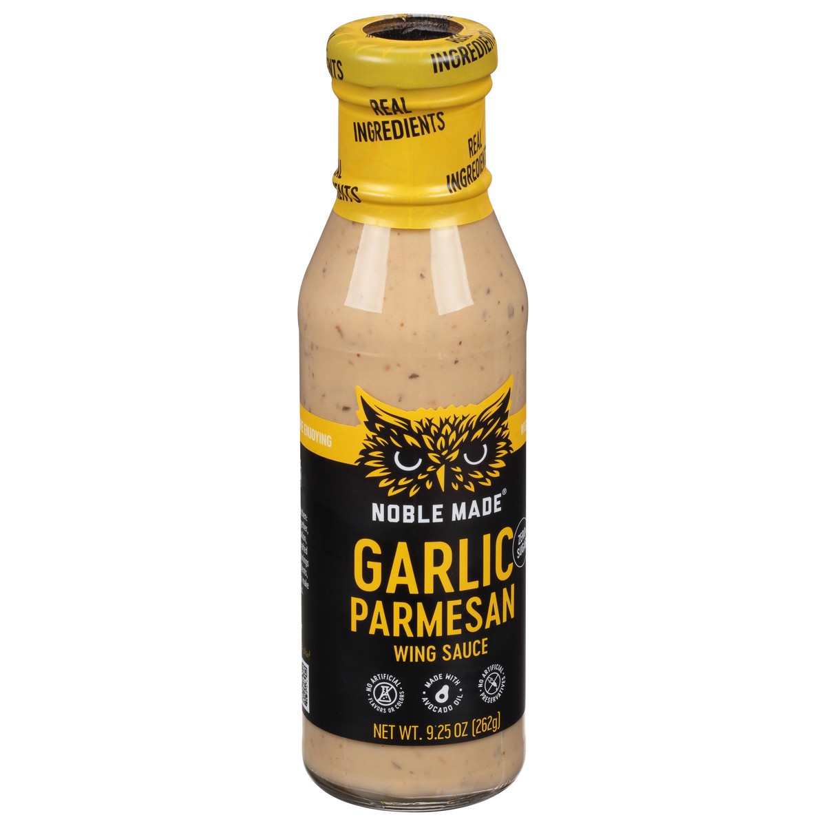 slide 4 of 9, Noble Made Zero Sugar Garlic Parmesan Wing Sauce 9.25 oz, 9.25 oz