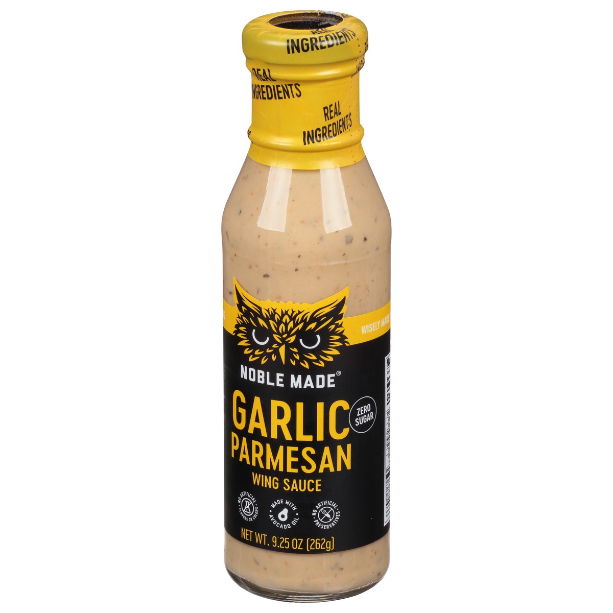 slide 5 of 9, Noble Made Zero Sugar Garlic Parmesan Wing Sauce 9.25 oz, 9.25 oz