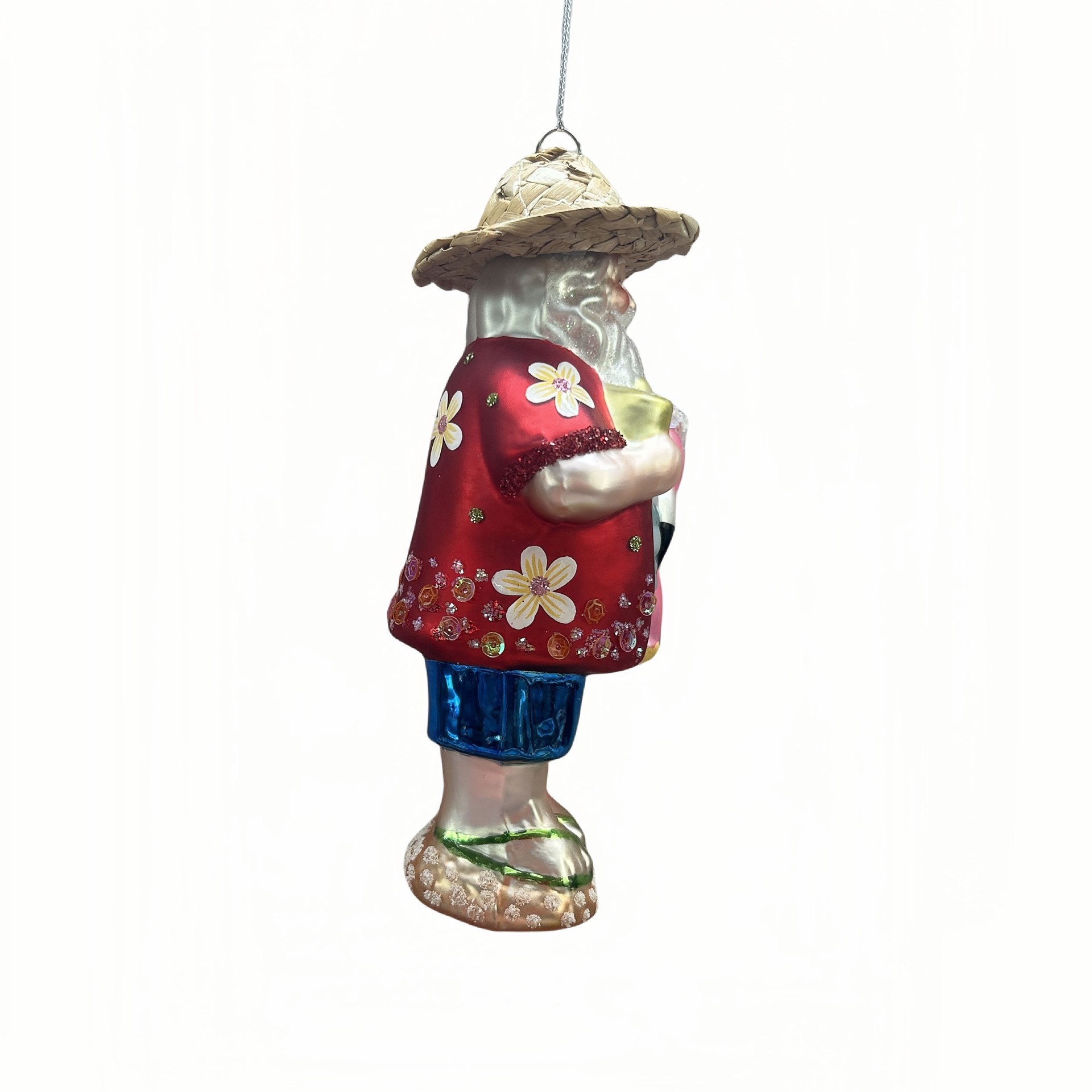 slide 3 of 4, 5.5" Summer Santa Glass Ornament By Ashland, 2.5 in x 2 in x 5.5 in