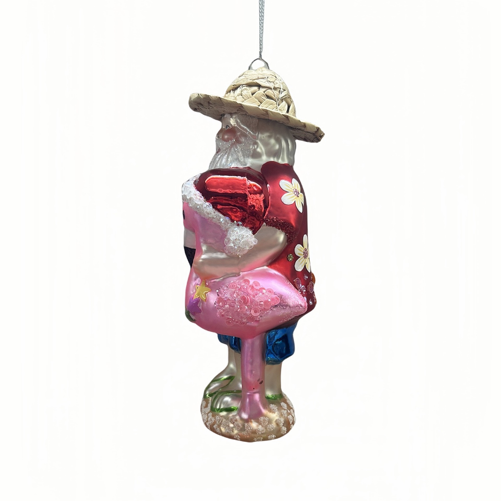 slide 2 of 4, 5.5" Summer Santa Glass Ornament By Ashland, 2.5 in x 2 in x 5.5 in
