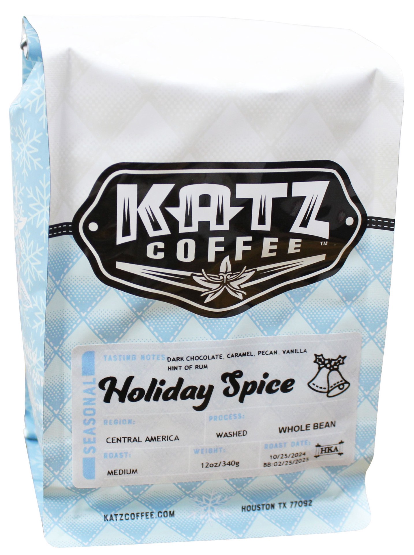 slide 1 of 1, Katz Holiday Spice Blend Whole Bean Coffee, 12 oz