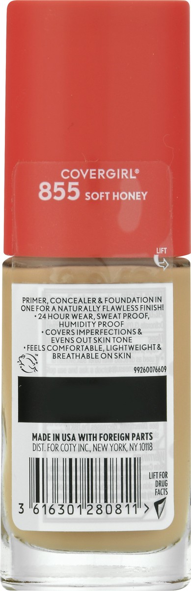 slide 4 of 12, Covergirl Outlast SPF 18 Soft Honey 855 Foundation 30 ml, 30 ml