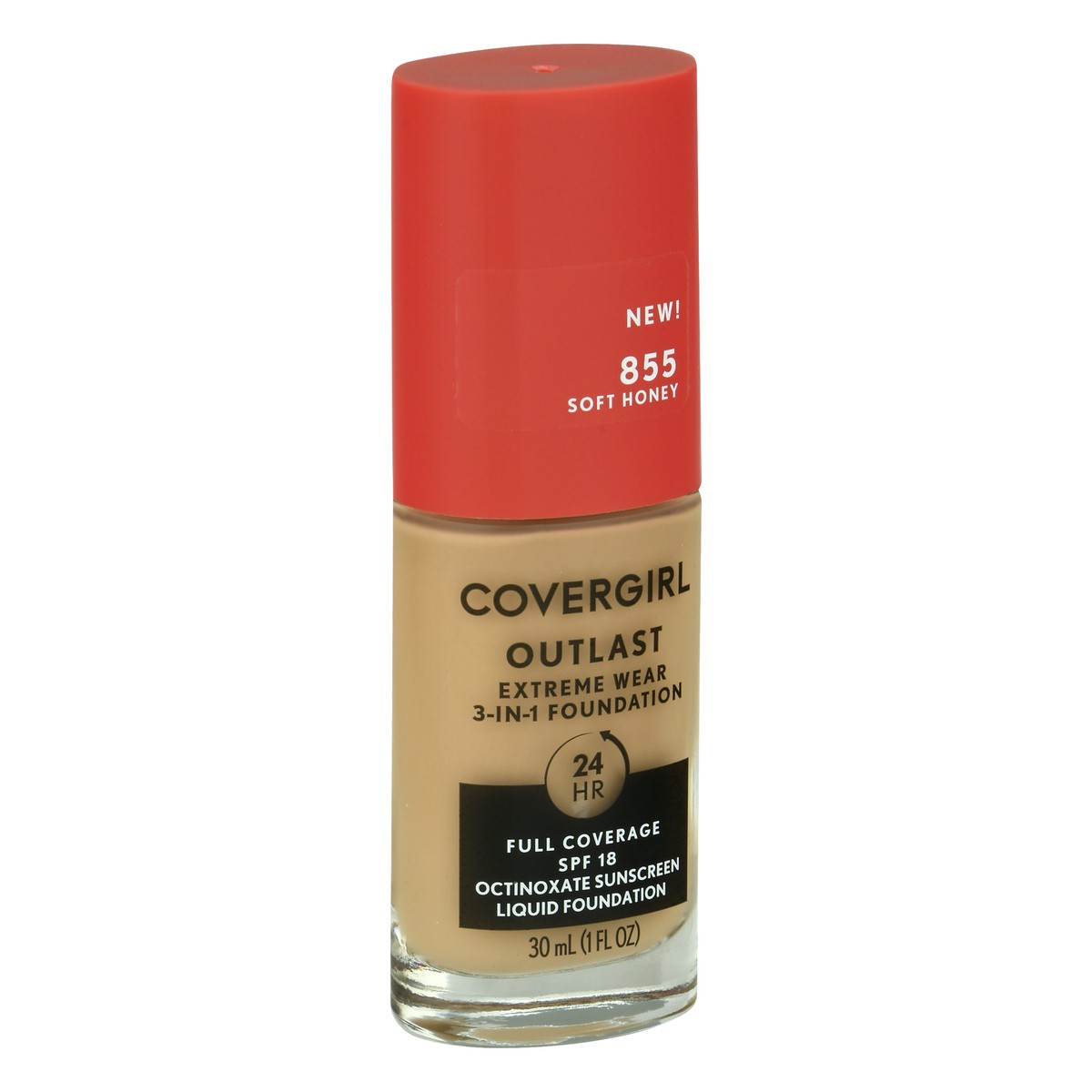 slide 11 of 12, Covergirl Outlast SPF 18 Soft Honey 855 Foundation 30 ml, 30 ml