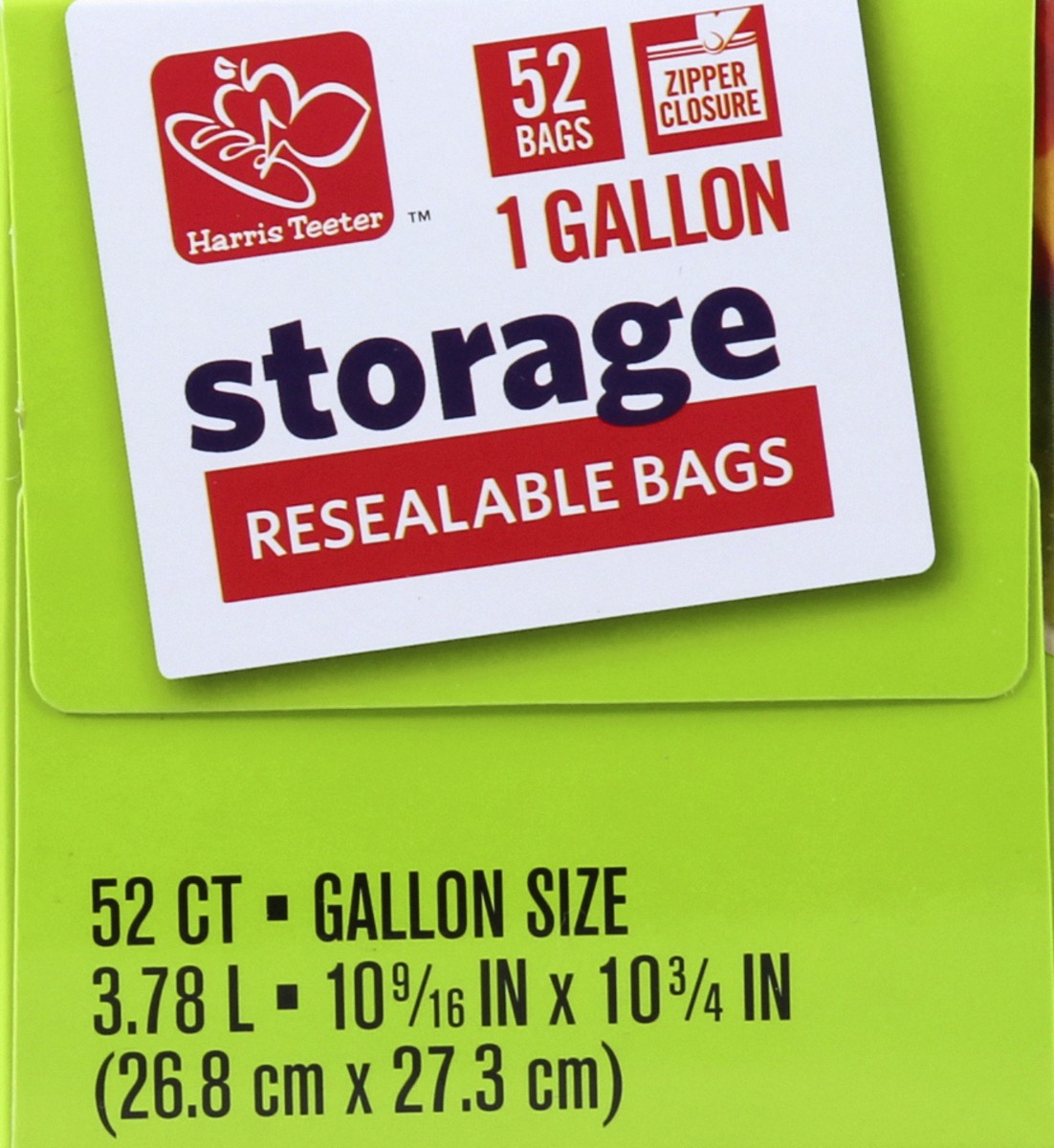 slide 2 of 5, Harris Teeter Recloseable Storage Bag Gal, 52 ct