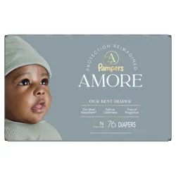 Pampers Amore Newborn Baby Diapers Up to 10 lb, 76 Count