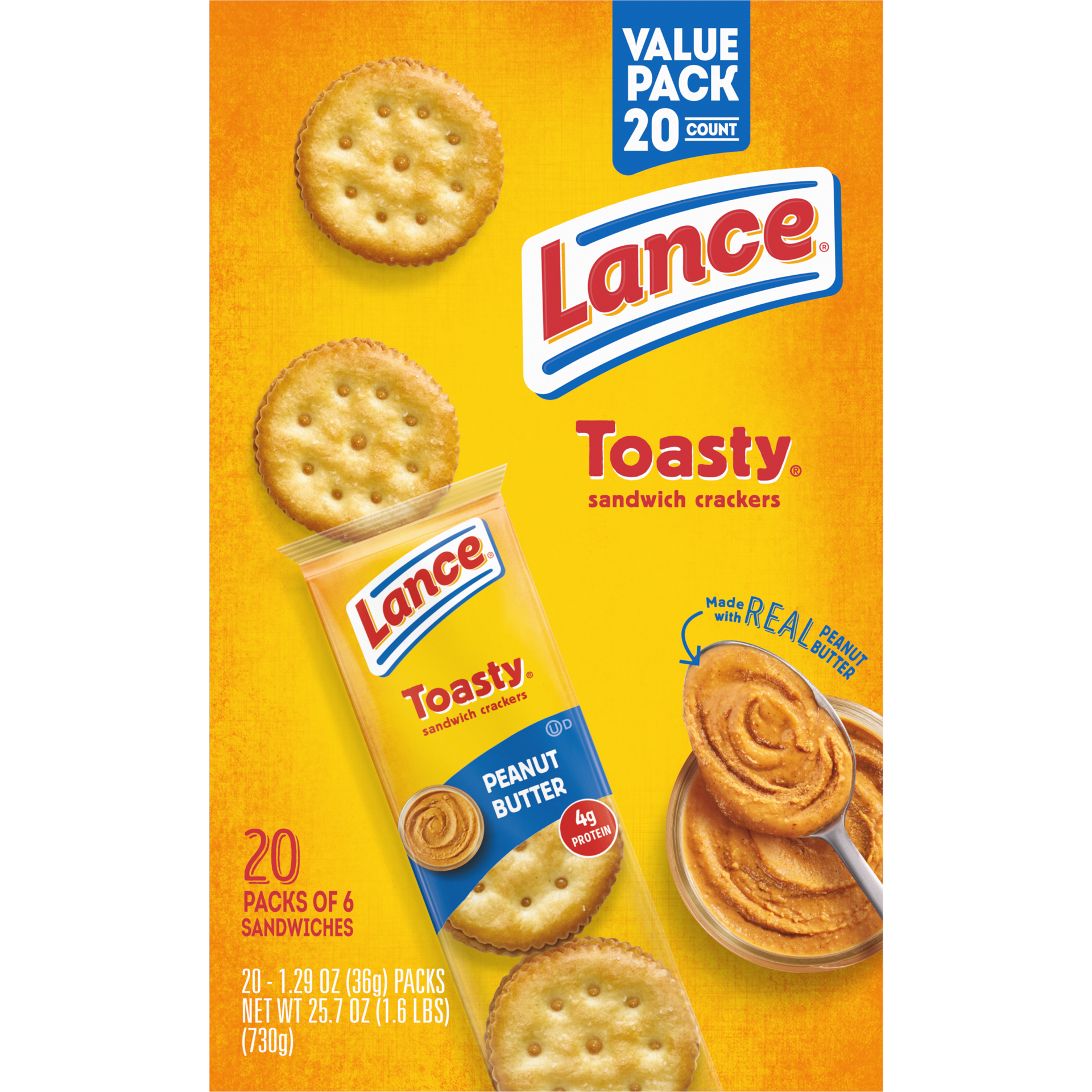 slide 3 of 5, Lance Toasty Peanut Butter Sandwich Crackers, 20 ct