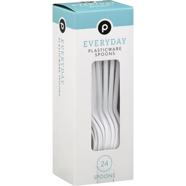 slide 1 of 1, Publix Everyday Plasticware Spoons, 24 ct