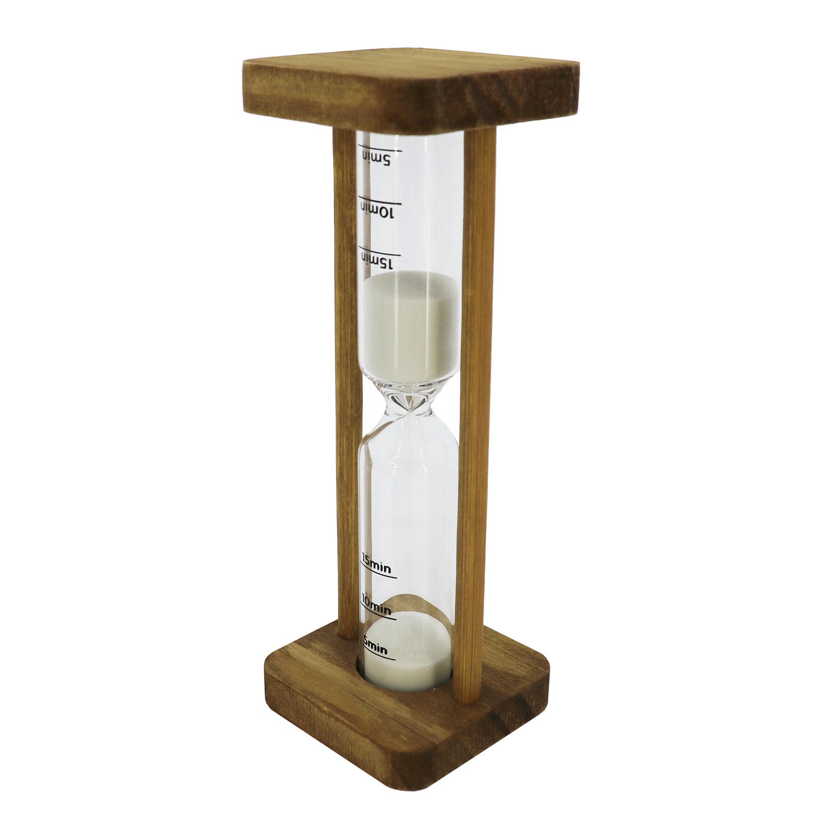 slide 2 of 3, 5.5" Natural Wood & Glass 15-Minute Timer By Ashland, 5.5 in