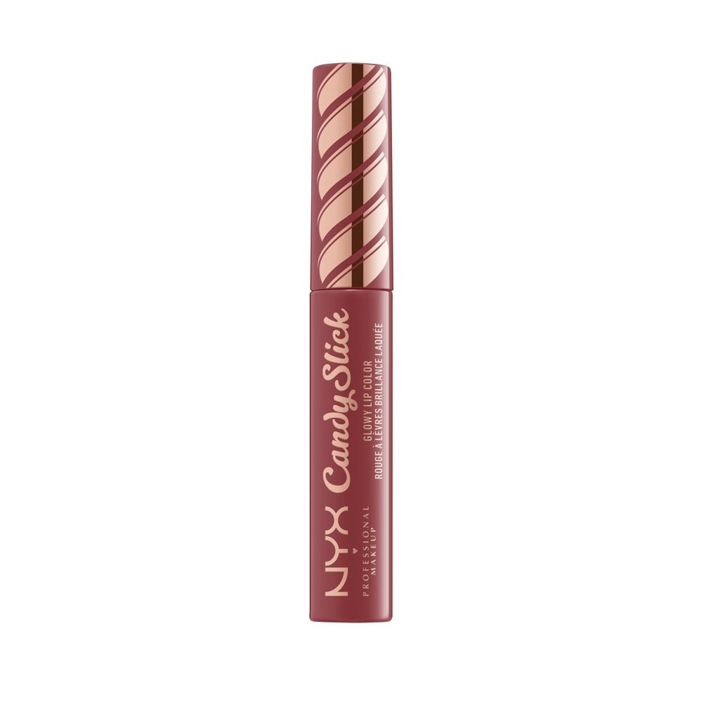 slide 1 of 3, Nyx Professional Makeup Candy Slick Glowy Lip Color, S'More Please, 0.25 oz