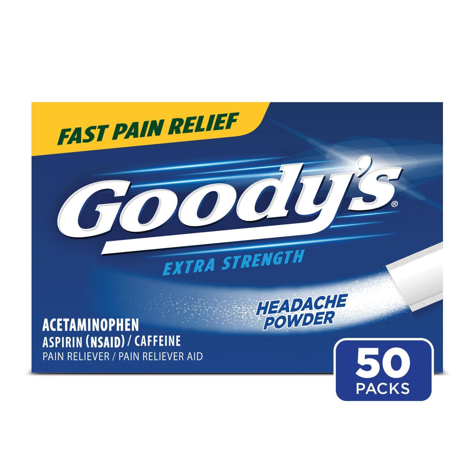 slide 1 of 1, Goody's Extra Strength Headache Fast Pain Relief Powders, 50 ct