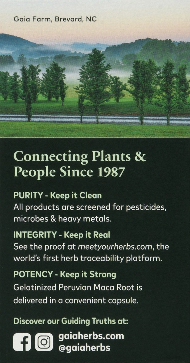 slide 7 of 9, Gaia Herbs Maca Root Herbal Supplement, 60 ct